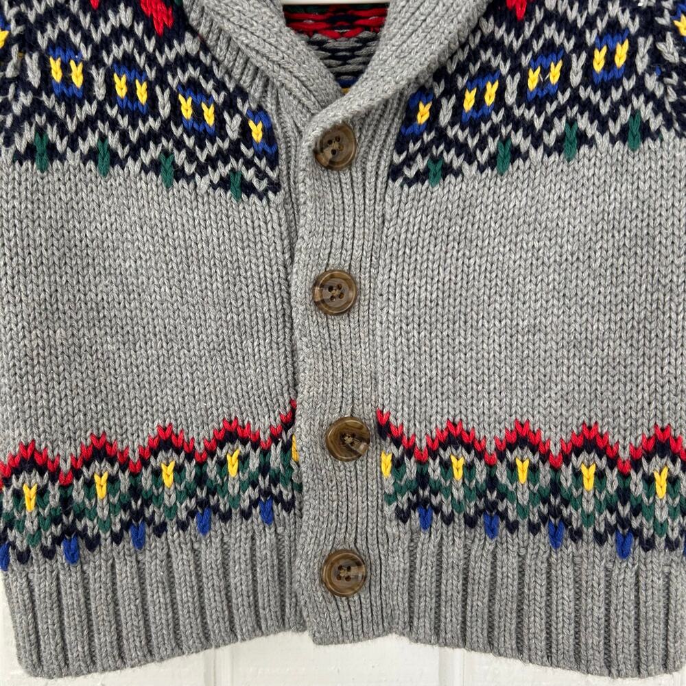 💘Not for sale💘 sold💘Gap Baby Boy Knit Button Cardigan Sweater Gray Heavyweight - Picture 4 of 7
